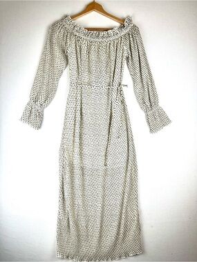 The Fifth Label Night Vision Midi Crinkle Dress Daybreak Sky Geo Dot Print NWT